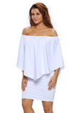 Women's Sexy Off Shoulder Ruffles Layered Dress Poncho Mini Dress