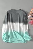 Women Color Block Casual Tops Tie Dye Pullover Sweatshirt