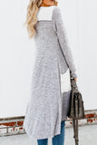 Women's Open Front Printed Cardigans Patchwork Long Striped Sweaters with Pockets