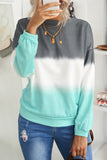 Women Color Block Casual Tops Tie Dye Pullover Sweatshirt