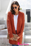 Women's Fuzzy Popcorn Oversized Sweater Coat Dusty Pebble Open Front Cardigan