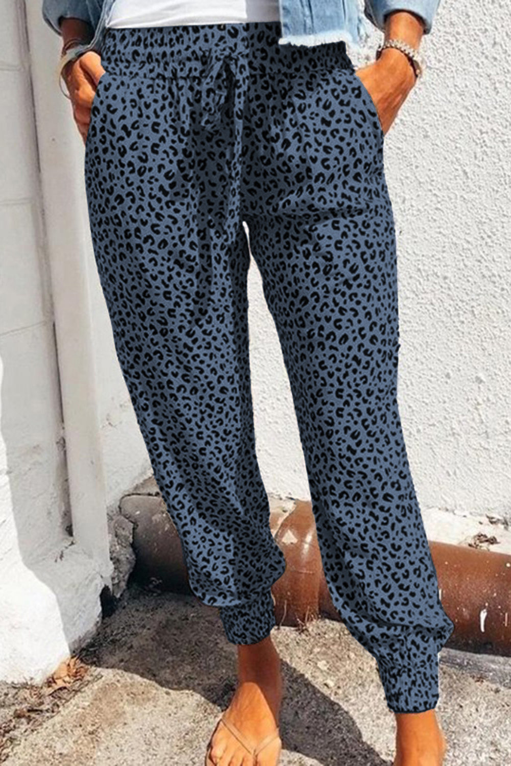 Jogging imprimé léopard avec poche
