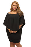 Robe Mini Poncho Noire Superposée à Plusieurs Pansements