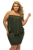 Women's Sexy Off Shoulder Ruffles Layered Dress Poncho Mini Dress