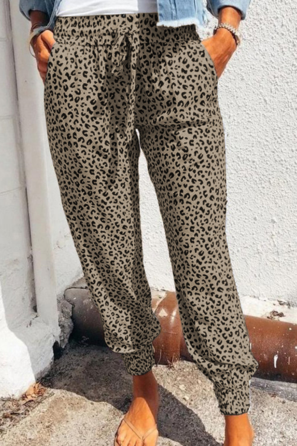 Leopard Print Jogger With Pocket