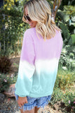 Women Color Block Casual Tops Tie Dye Pullover Sweatshirt