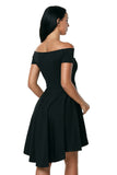 Womens Off the Shoulder Skater Dress