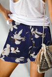 Print Drawstring Casual Shorts with Pocket