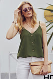 Spaghetti Strap Buttoned Tank Top