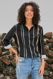 Womens Multicolor Striped Long Sleeve Shirt