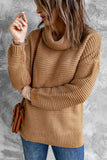 Women's Long Sleeves Turtleneck Sweater Loose Oversized Casual Sweater Pullover Top