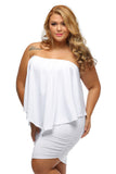 Women's Sexy Off Shoulder Ruffles Layered Dress Poncho Mini Dress