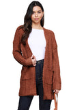 Women's Fuzzy Popcorn Oversized Sweater Coat Dusty Pebble Open Front Cardigan