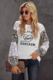 Beige Leopard Print Bubble Sleeve Top