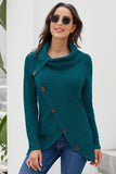 Women's Buttoned Wrap Sweater Turtleneck Sweater Jumper