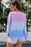 Femmes Color Block Casual Tops Tie Dye Pull Sweat