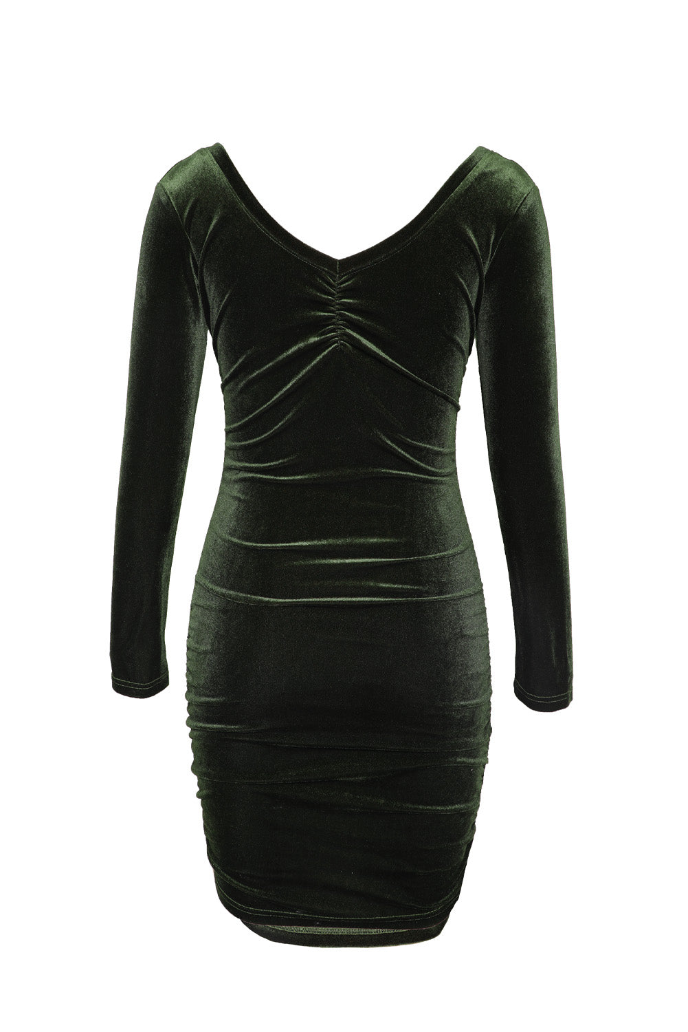 Women's Long Sleeve Ruched Bodycon Velvet Dress Elegant Cocktail Party Mini Dress - Black / S / 95%Polyester 5%Elastane Women's Long Sleeve Ruched Bodycon Velvet Dress Elegant Cocktail Party Mini Dress - Black / S / 95%Polyester 5%Elastane