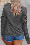 Black Sweatshirts for Women Crewneck Tops Long Sleeve Print Pullover Tops