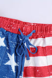Print Drawstring Casual Shorts with Pocket
