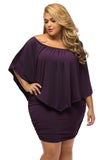 Robe Mini Poncho Noire Superposée à Plusieurs Pansements