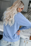 Women's Casual Crew Neck Christmas Pullover Cotton Blend Sweatshirt