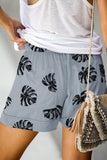 Print Drawstring Casual Shorts with Pocket