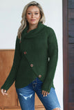Women's Buttoned Wrap Sweater Turtleneck Sweater Jumper