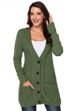 Women's V Neck Long Sleeve Cardigan Sweater Button Down Knit Outwear with Pocket