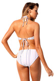 Maillot de bain deux pièces classique à rayures verticales 