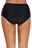 Women's Strappy Lace Panel Aside Swim Bottom Full Coverage Swimming Shorts