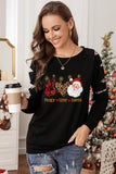 Black Sweatshirts for Women Crewneck Tops Long Sleeve Print Pullover Tops
