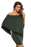 Robe Mini Poncho Noire Superposée à Plusieurs Pansements