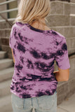 Chemises à col en V pour femmes Tie Dye Tee Tops