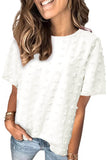 Swiss Dot Texture Short Sleeve Loose Fit Top