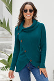 Women's Buttoned Wrap Sweater Turtleneck Sweater Jumper