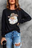 Women's Casual Crew Neck Christmas Pullover Cotton Blend Sweatshirt