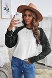 Women Long Sleeve Crewneck Pullover Camo Print Sweatshirts