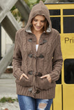 Cardigan chaud à capuche en fourrure d'hiver pour femmes avec poches