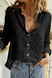 Textured Solid Color Basic Shirt for Women