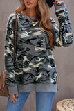 Leopard Pullover Sweatshirt with Slits