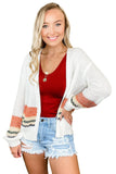 Women's Knitted Cardigan Sweater Striped Open Front Outwear Coat for Women