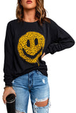 Women's Casual Crew Neck Christmas Pullover Cotton Blend Sweatshirt