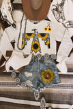 Western Sunflower Bird Graphic Black Sweatshirt