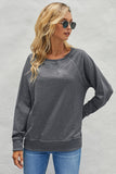 Women's Casual Crew Neck Christmas Pullover Cotton Blend Sweatshirt