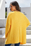 Women's Fuzzy Popcorn Oversized Sweater Coat Dusty Pebble Open Front Cardigan