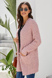 Women's Fuzzy Popcorn Oversized Sweater Coat Dusty Pebble Open Front Cardigan