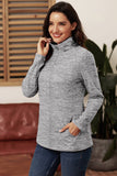 Womens Quarter Zip Sweatshirts Long Sleeves Half Zip Pullover