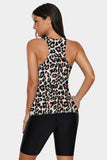 Womens Racerback Ombre Color Block Print Tankini Swimsuits