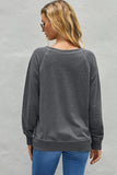 Women's Casual Crew Neck Christmas Pullover Cotton Blend Sweatshirt