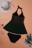 Tankini Bathing Suits for Women Dot Print Halterneck Two Piece Swimsuits Sets